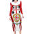 Personalised Sardinia Italy Long Sleeve Bodycon Dress Sardegna Quattro Mori Coat Of Arms