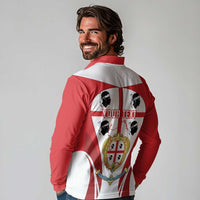 Personalised Sardinia Italy Long Sleeve Polo Shirt Sardegna Quattro Mori Coat Of Arms