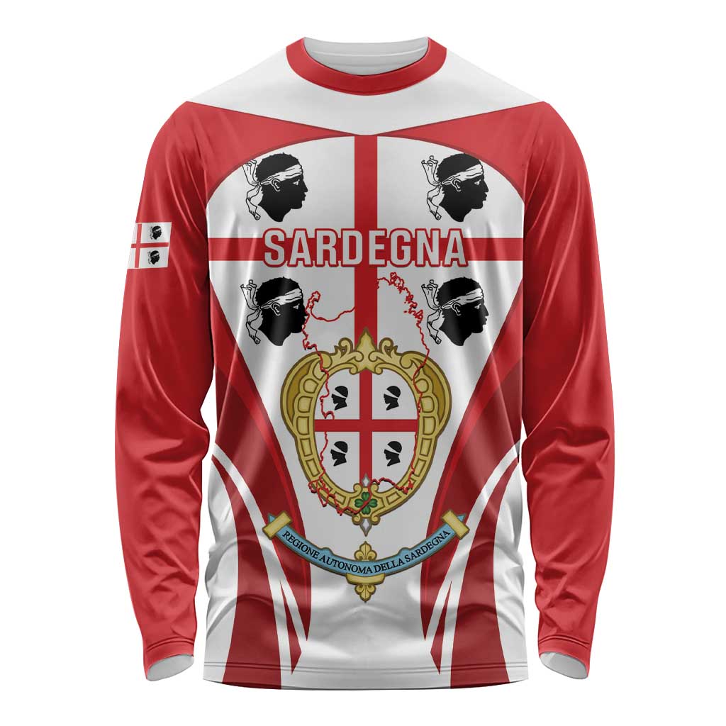 Personalised Sardinia Italy Long Sleeve Shirt Sardegna Quattro Mori Coat Of Arms