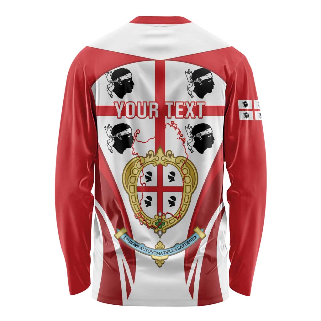 Personalised Sardinia Italy Long Sleeve Shirt Sardegna Quattro Mori Coat Of Arms