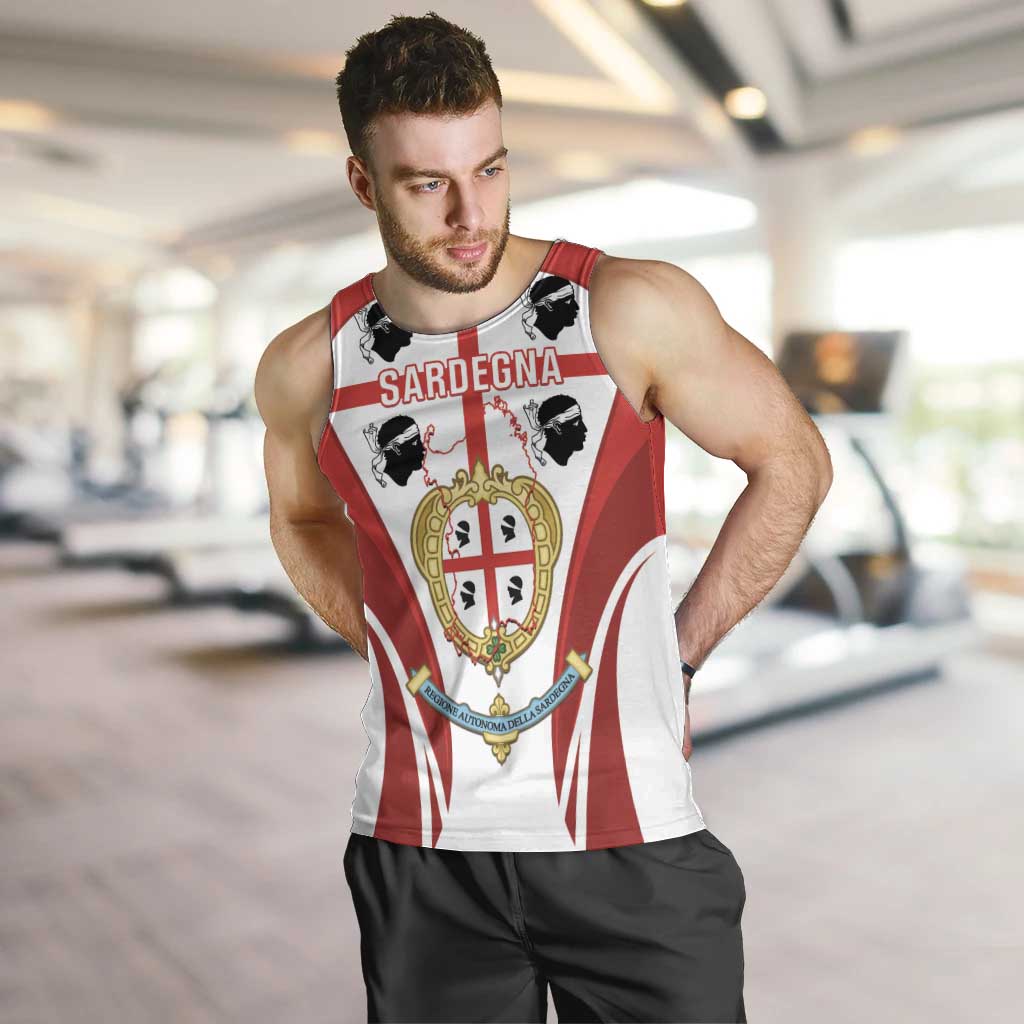Personalised Sardinia Italy Men Tank Top Sardegna Quattro Mori Coat Of Arms