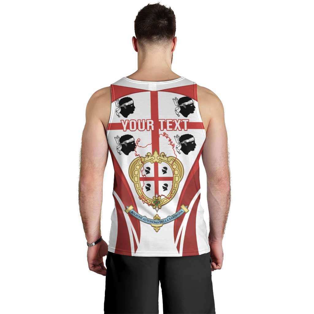 Personalised Sardinia Italy Men Tank Top Sardegna Quattro Mori Coat Of Arms