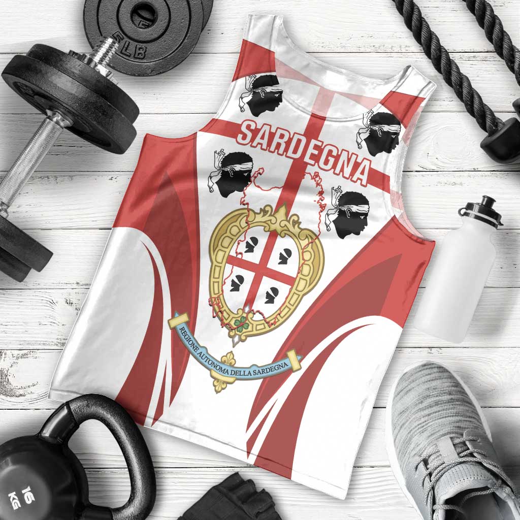 Personalised Sardinia Italy Men Tank Top Sardegna Quattro Mori Coat Of Arms