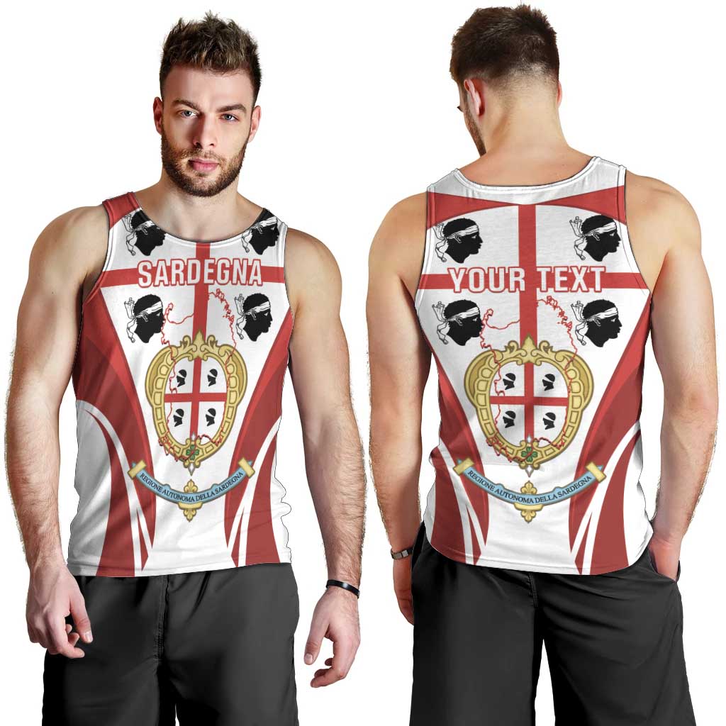 Personalised Sardinia Italy Men Tank Top Sardegna Quattro Mori Coat Of Arms