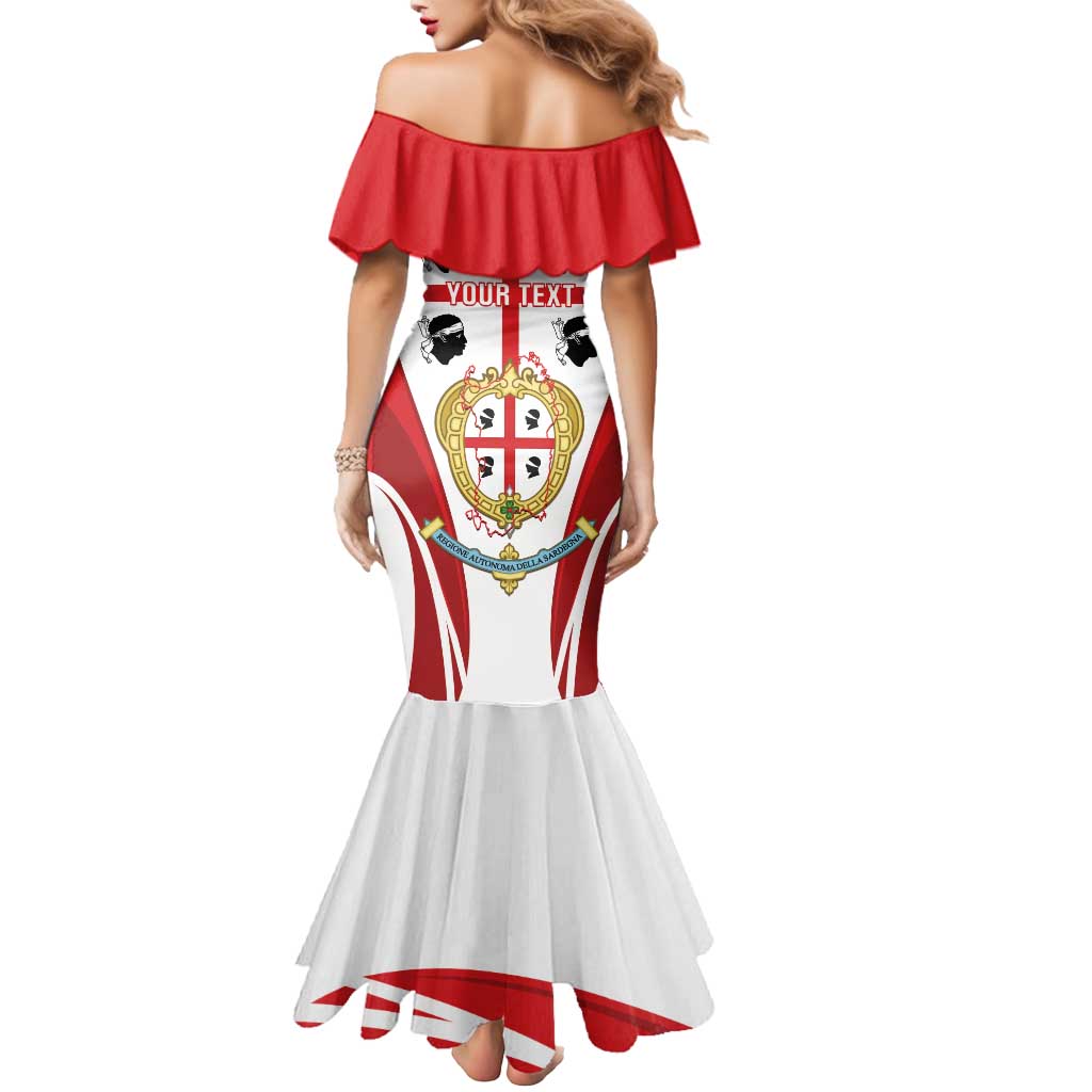 Personalised Sardinia Italy Mermaid Dress Sardegna Quattro Mori Coat Of Arms