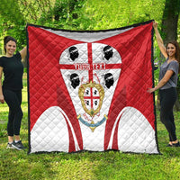 Personalised Sardinia Italy Quilt Sardegna Quattro Mori Coat Of Arms