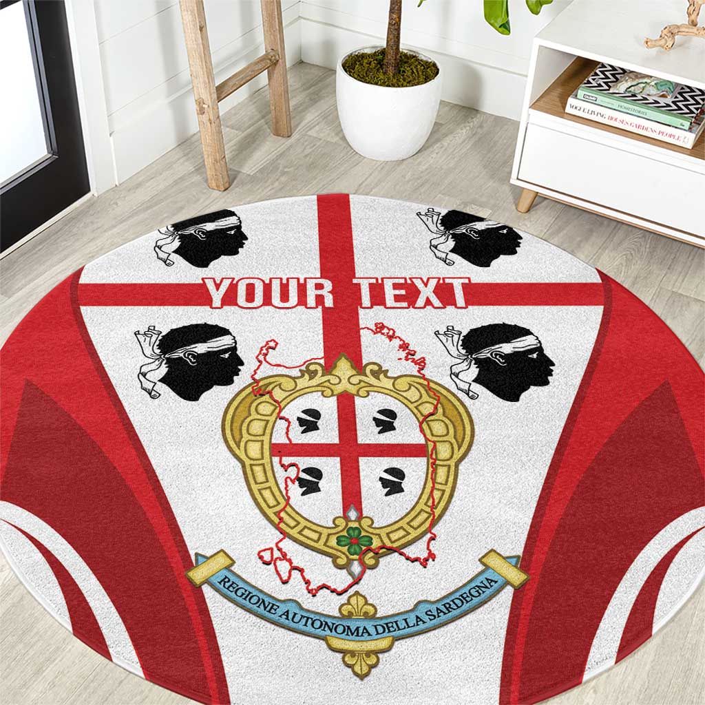 Personalised Sardinia Italy Round Carpet Sardegna Quattro Mori Coat Of Arms