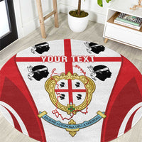 Personalised Sardinia Italy Round Carpet Sardegna Quattro Mori Coat Of Arms