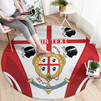 Personalised Sardinia Italy Round Carpet Sardegna Quattro Mori Coat Of Arms