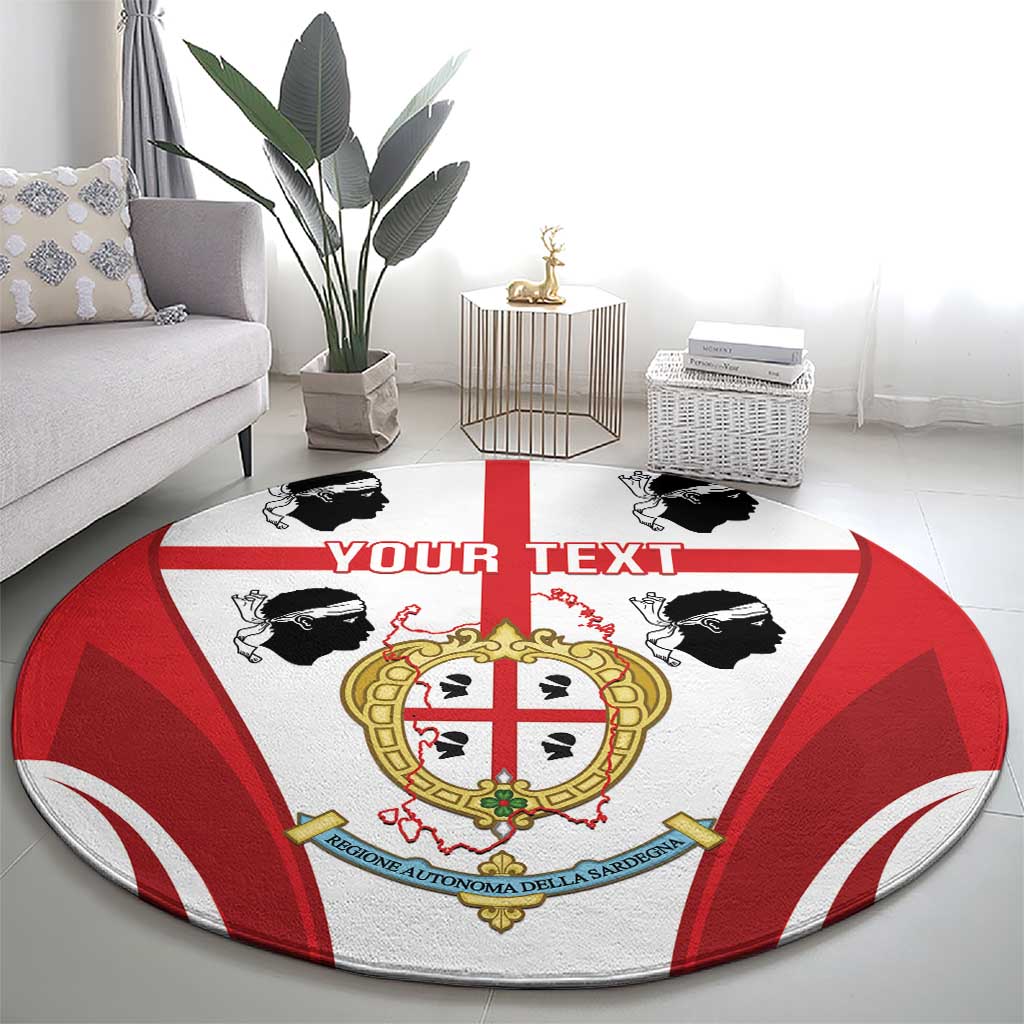 Personalised Sardinia Italy Round Carpet Sardegna Quattro Mori Coat Of Arms