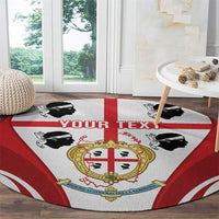 Personalised Sardinia Italy Round Carpet Sardegna Quattro Mori Coat Of Arms