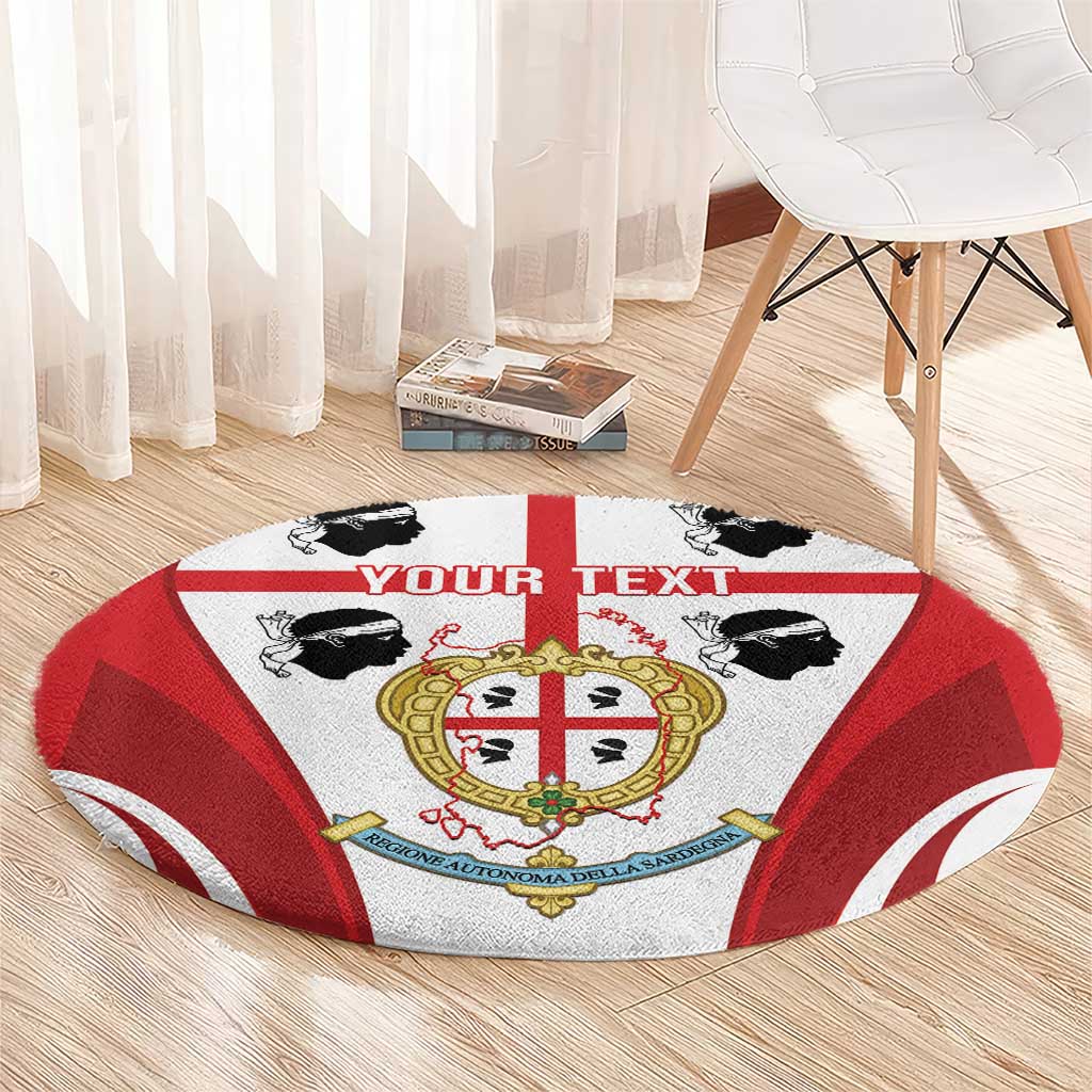Personalised Sardinia Italy Round Carpet Sardegna Quattro Mori Coat Of Arms