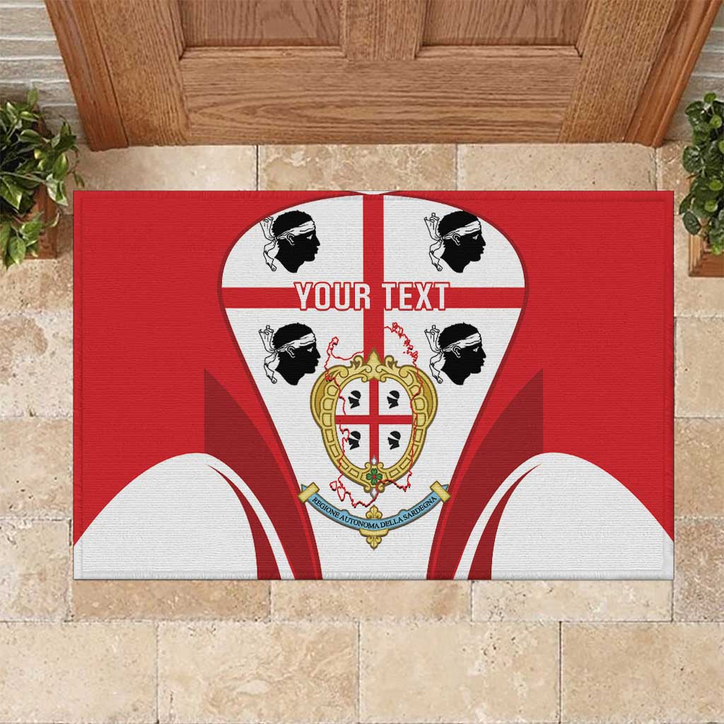 Personalised Sardinia Italy Rubber Doormat Sardegna Quattro Mori Coat Of Arms