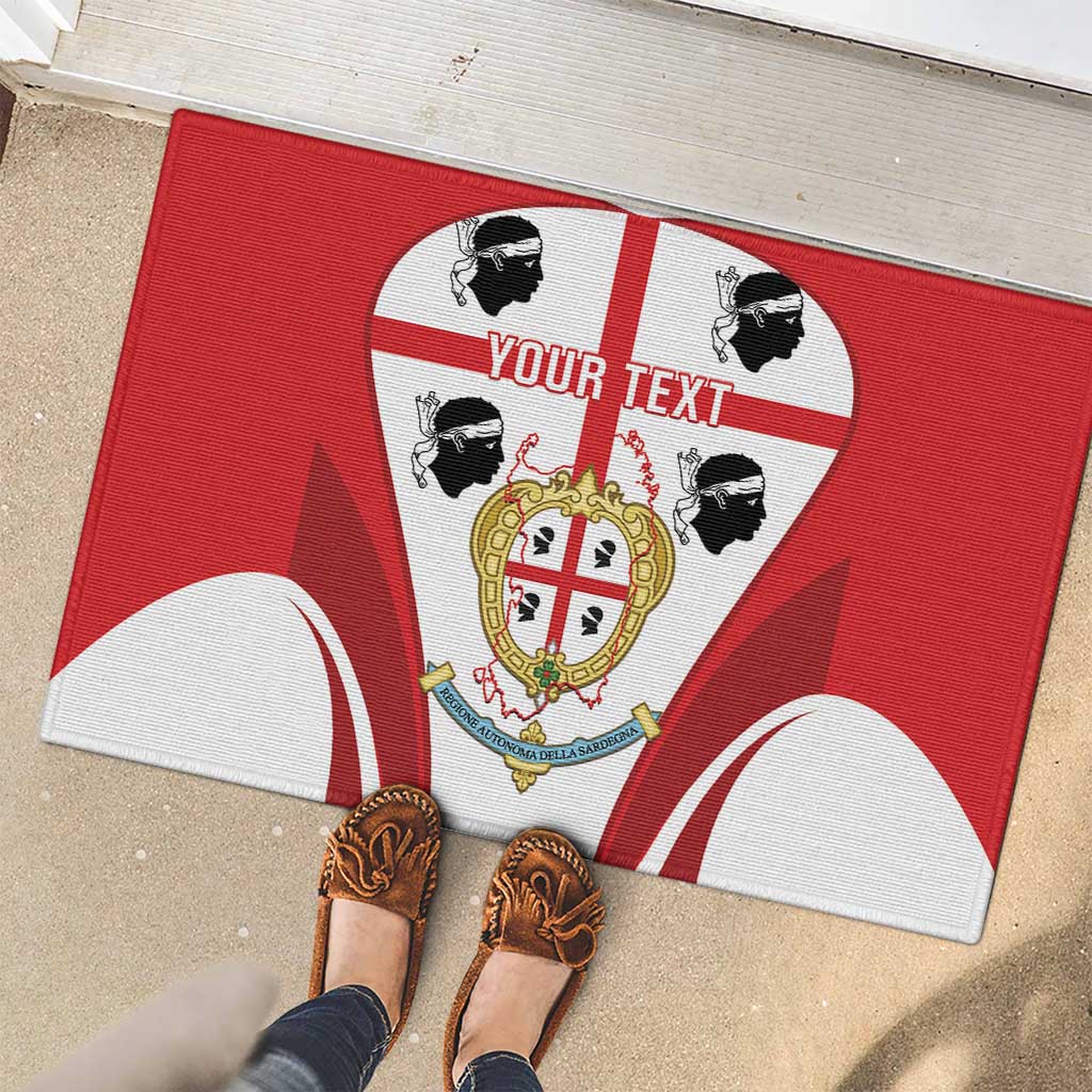Personalised Sardinia Italy Rubber Doormat Sardegna Quattro Mori Coat Of Arms