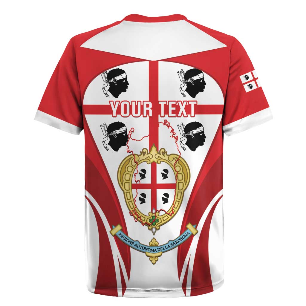 Personalised Sardinia Italy Rugby Jersey Sardegna Quattro Mori Coat Of Arms
