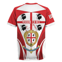 Personalised Sardinia Italy Rugby Jersey Sardegna Quattro Mori Coat Of Arms