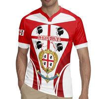 Personalised Sardinia Italy Rugby Jersey Sardegna Quattro Mori Coat Of Arms