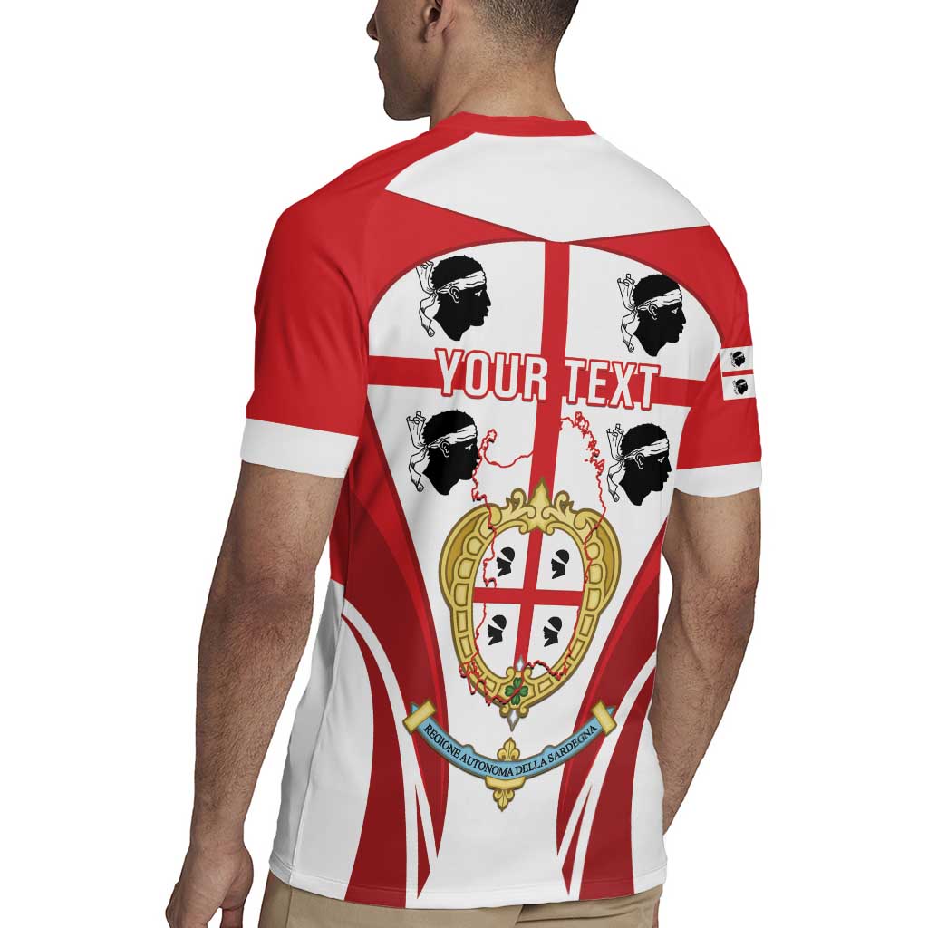 Personalised Sardinia Italy Rugby Jersey Sardegna Quattro Mori Coat Of Arms