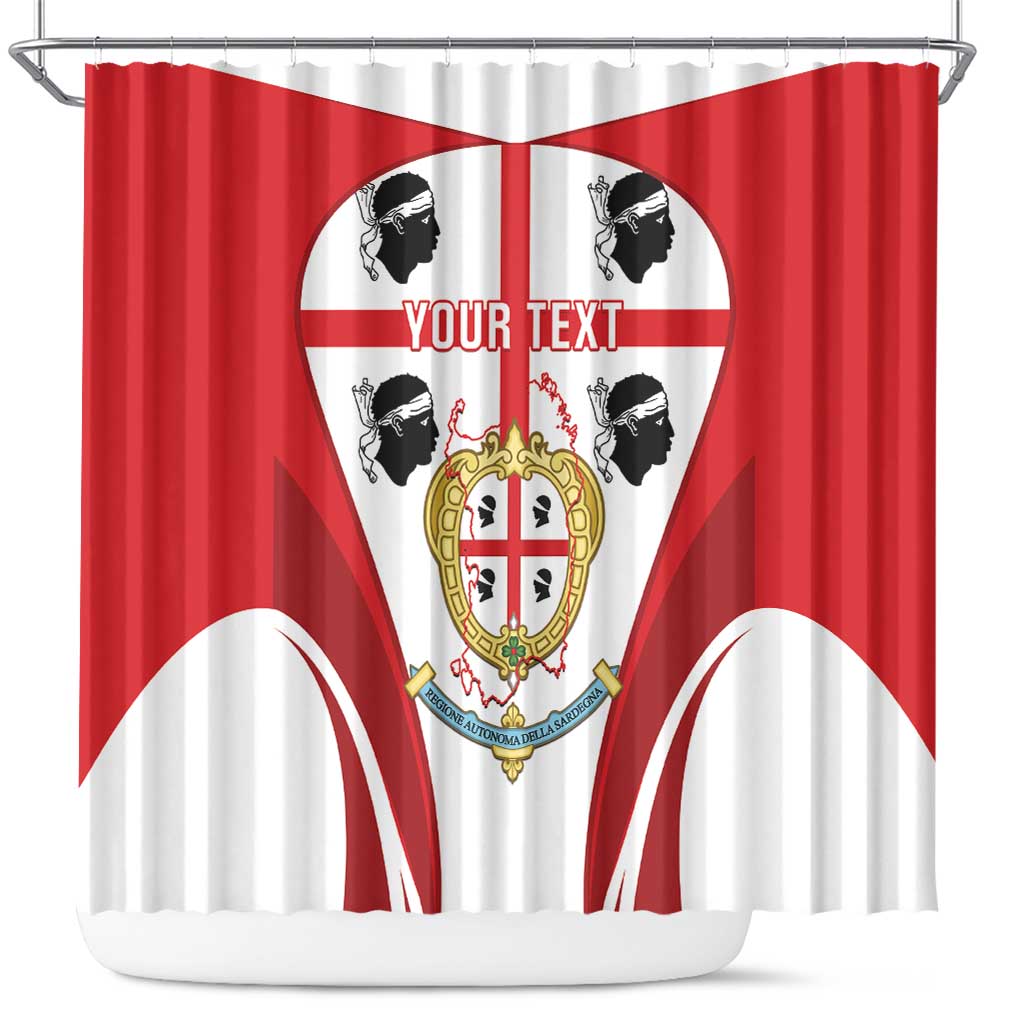 Personalised Sardinia Italy Shower Curtain Sardegna Quattro Mori Coat Of Arms