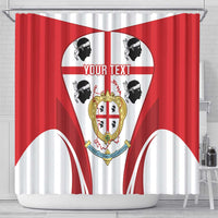 Personalised Sardinia Italy Shower Curtain Sardegna Quattro Mori Coat Of Arms