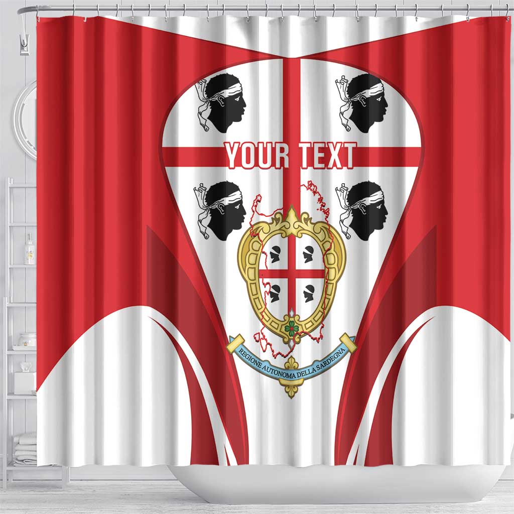 Personalised Sardinia Italy Shower Curtain Sardegna Quattro Mori Coat Of Arms