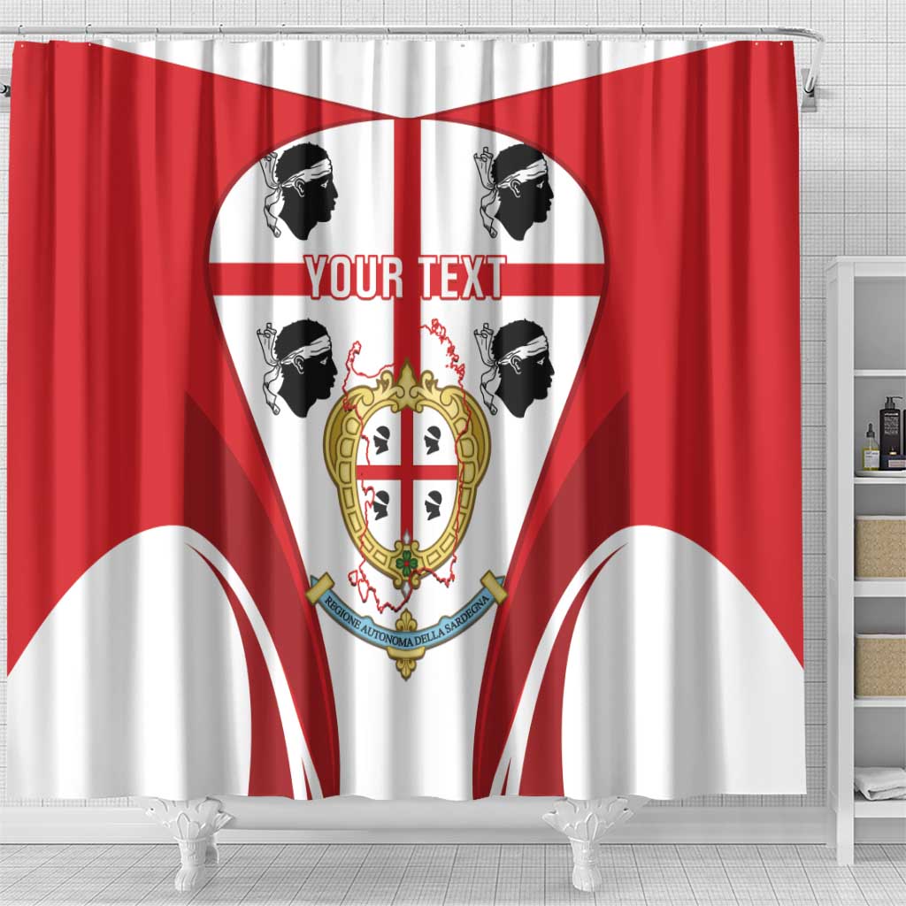 Personalised Sardinia Italy Shower Curtain Sardegna Quattro Mori Coat Of Arms