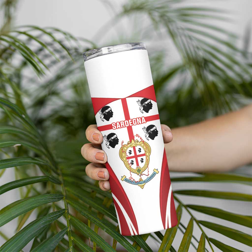 Personalised Sardinia Italy Skinny Tumbler Sardegna Quattro Mori Coat Of Arms