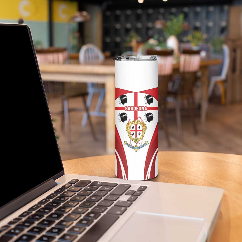 Personalised Sardinia Italy Skinny Tumbler Sardegna Quattro Mori Coat Of Arms