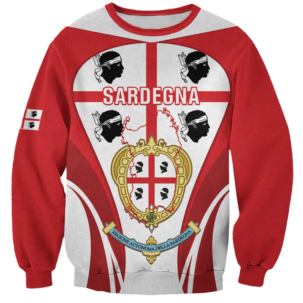 Personalised Sardinia Italy Sweatshirt Sardegna Quattro Mori Coat Of Arms