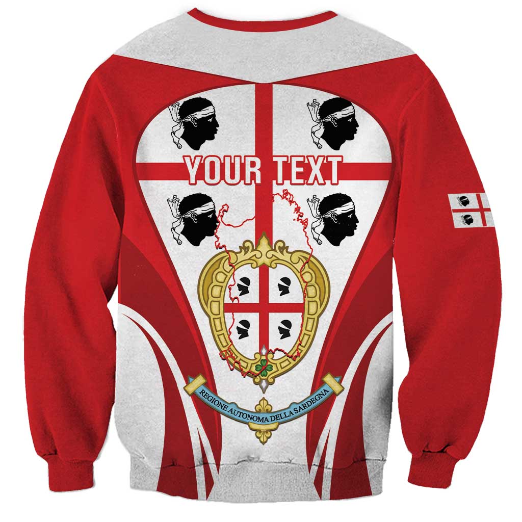 Personalised Sardinia Italy Sweatshirt Sardegna Quattro Mori Coat Of Arms