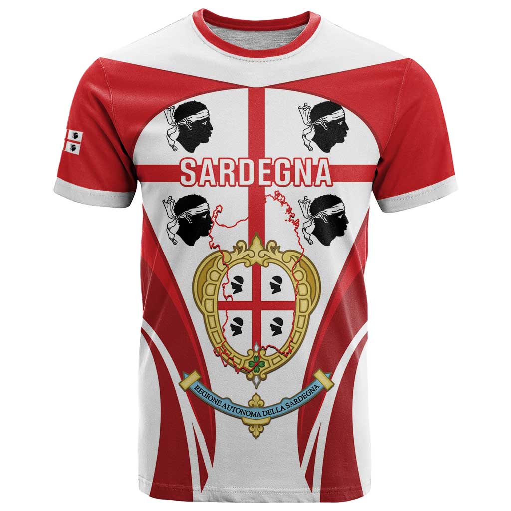 Personalised Sardinia Italy T Shirt Sardegna Quattro Mori Coat Of Arms