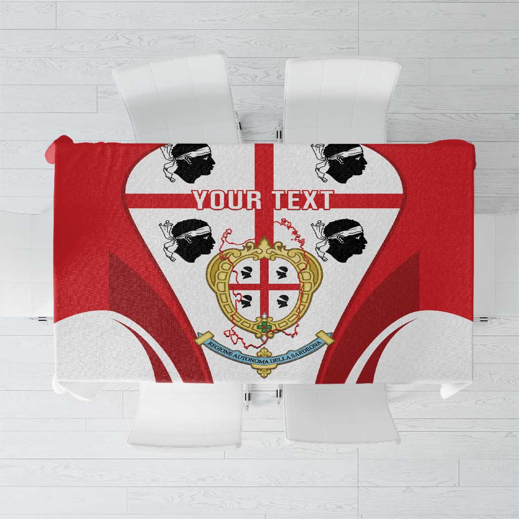 Personalised Sardinia Italy Tablecloth Sardegna Quattro Mori Coat Of Arms