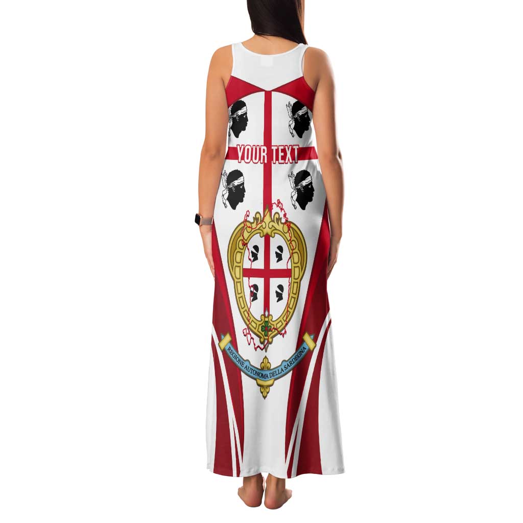 Personalised Sardinia Italy Tank Maxi Dress Sardegna Quattro Mori Coat Of Arms