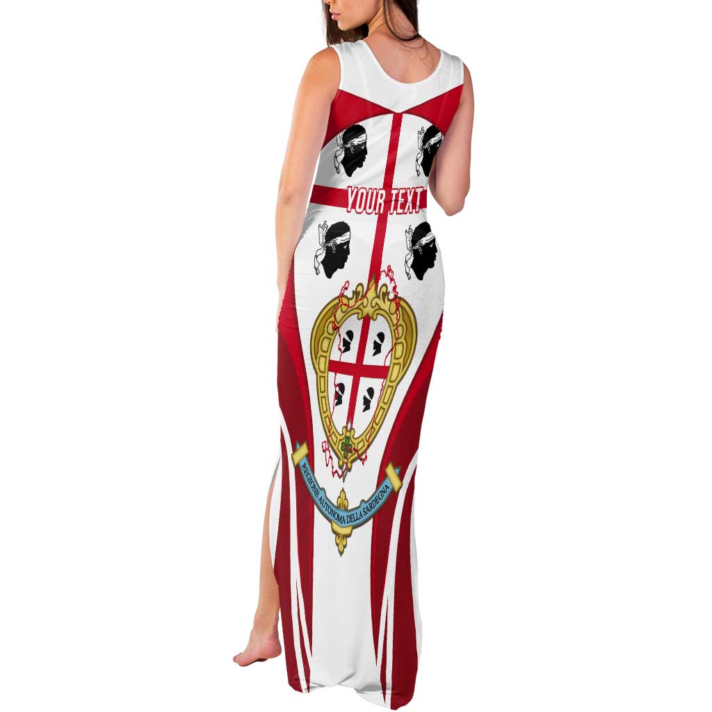 Personalised Sardinia Italy Tank Maxi Dress Sardegna Quattro Mori Coat Of Arms