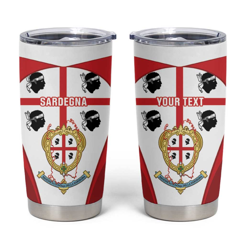 Personalised Sardinia Italy Tumbler Cup Sardegna Quattro Mori Coat Of Arms