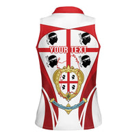 Personalised Sardinia Italy Women Sleeveless Polo Shirt Sardegna Quattro Mori Coat Of Arms