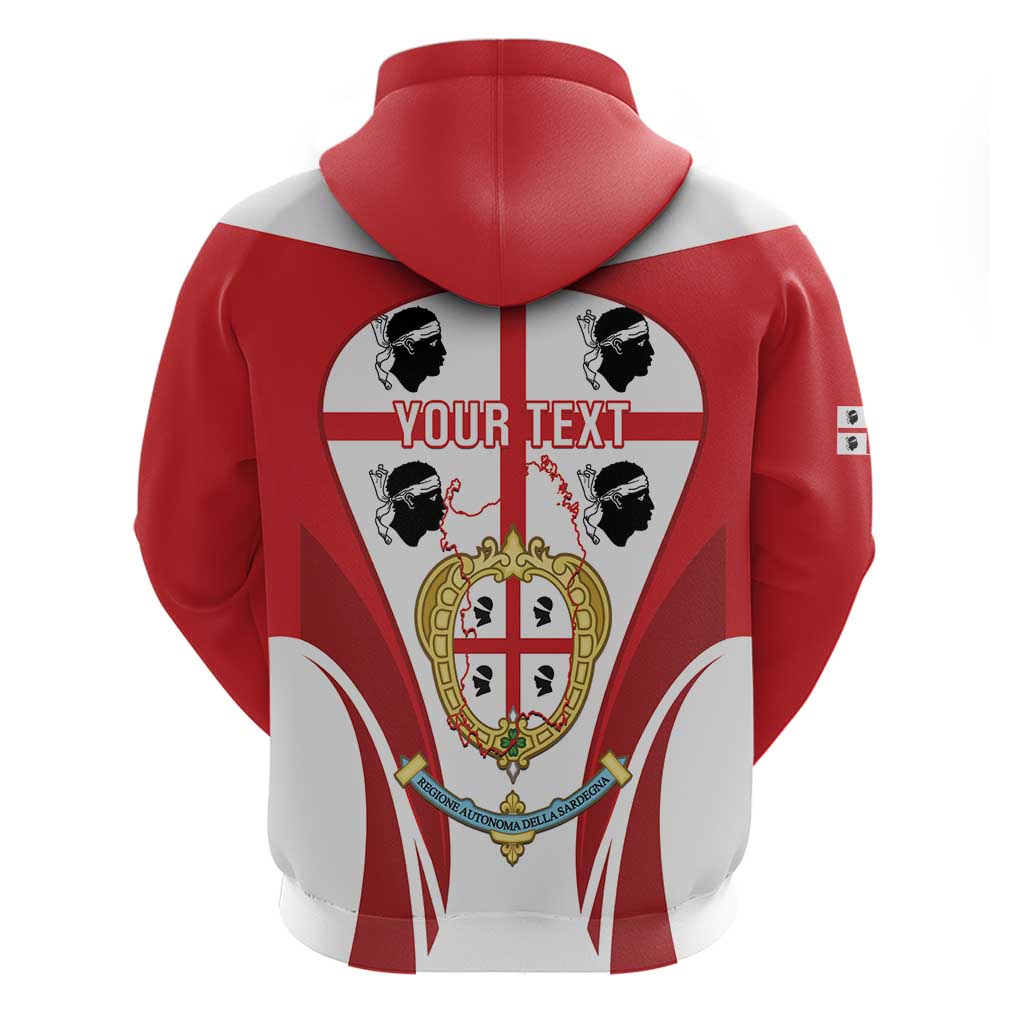 Personalised Sardinia Italy Zip Hoodie Sardegna Quattro Mori Coat Of Arms
