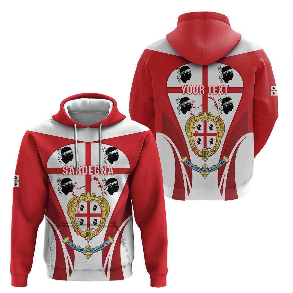 Personalised Sardinia Italy Zip Hoodie Sardegna Quattro Mori Coat Of Arms
