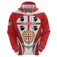 Personalised Sardinia Italy Zip Hoodie Sardegna Quattro Mori Coat Of Arms