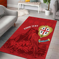 Personalised Sardinia Italy Area Rug Sardegna Nuraghe With Falcon