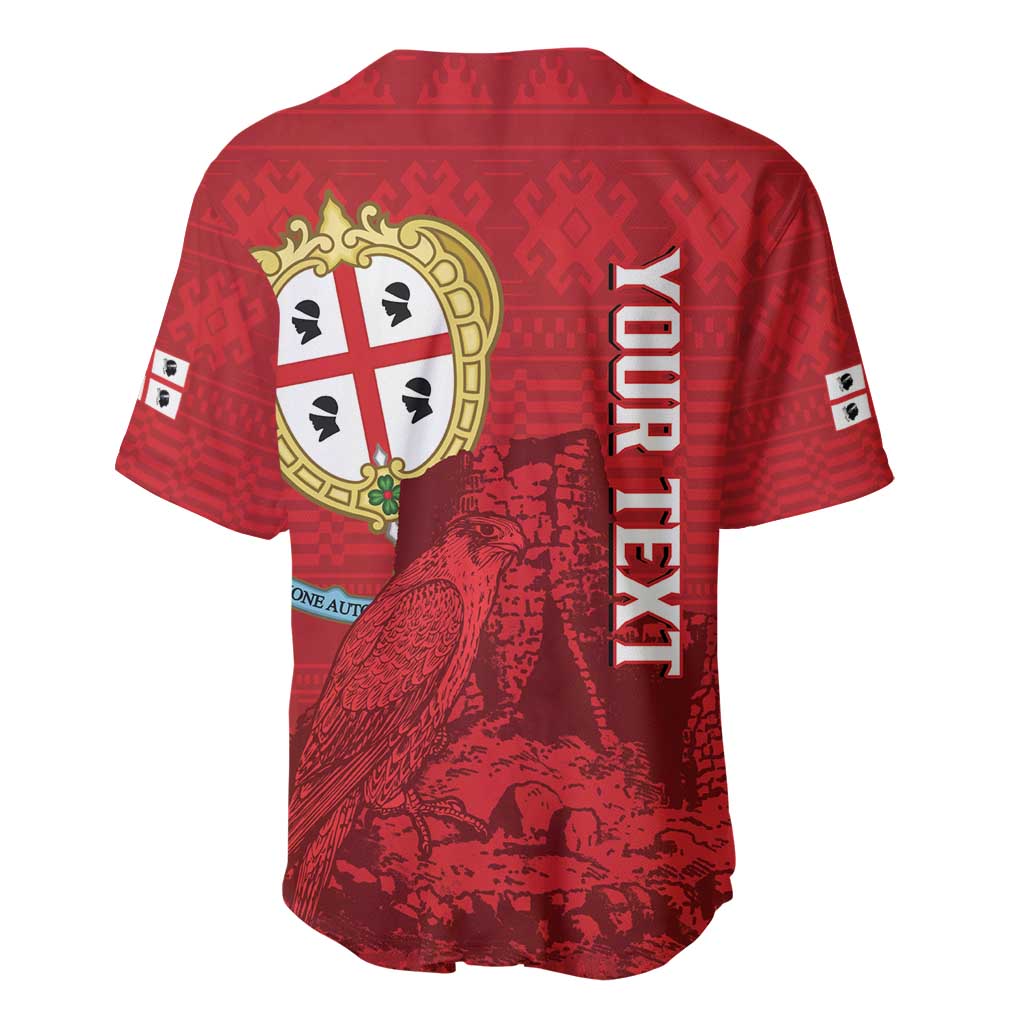 Personalised Sardinia Italy Baseball Jersey Sardegna Nuraghe With Falcon