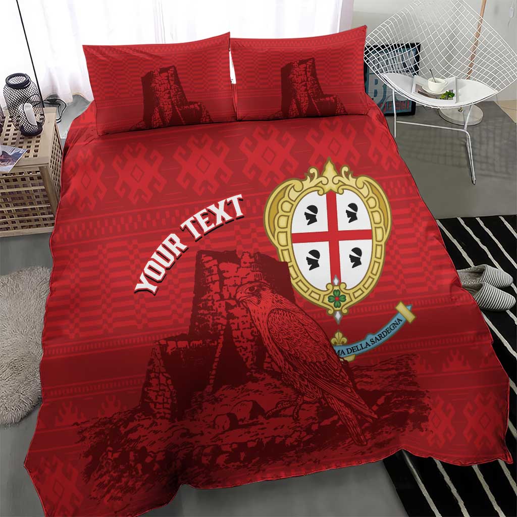 Personalised Sardinia Italy Bedding Set Sardegna Nuraghe With Falcon