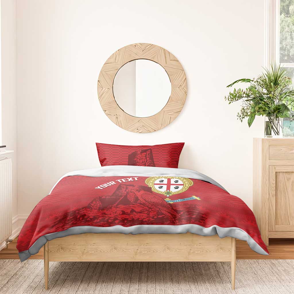Personalised Sardinia Italy Bedding Set Sardegna Nuraghe With Falcon