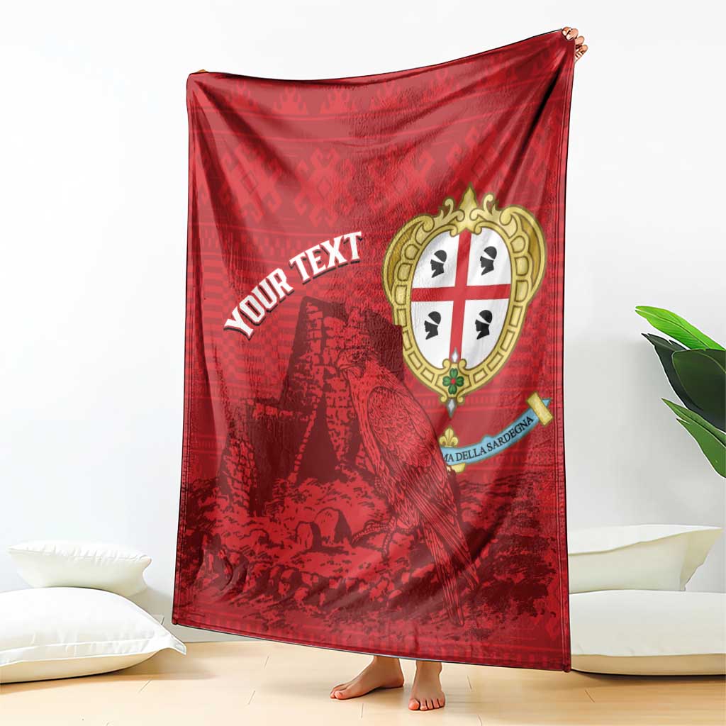 Personalised Sardinia Italy Blanket Sardegna Nuraghe With Falcon
