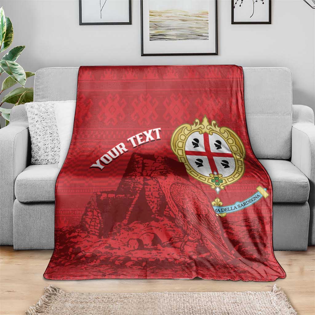 Personalised Sardinia Italy Blanket Sardegna Nuraghe With Falcon