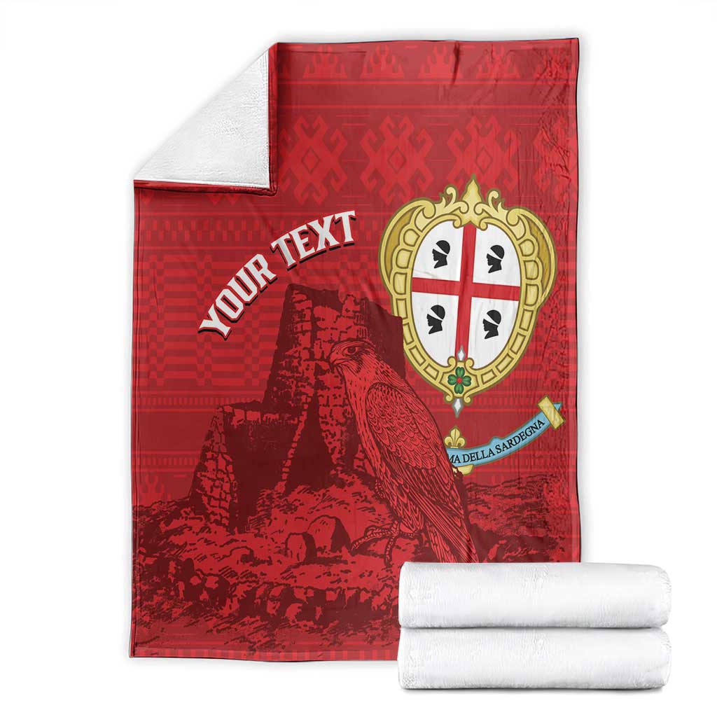 Personalised Sardinia Italy Blanket Sardegna Nuraghe With Falcon