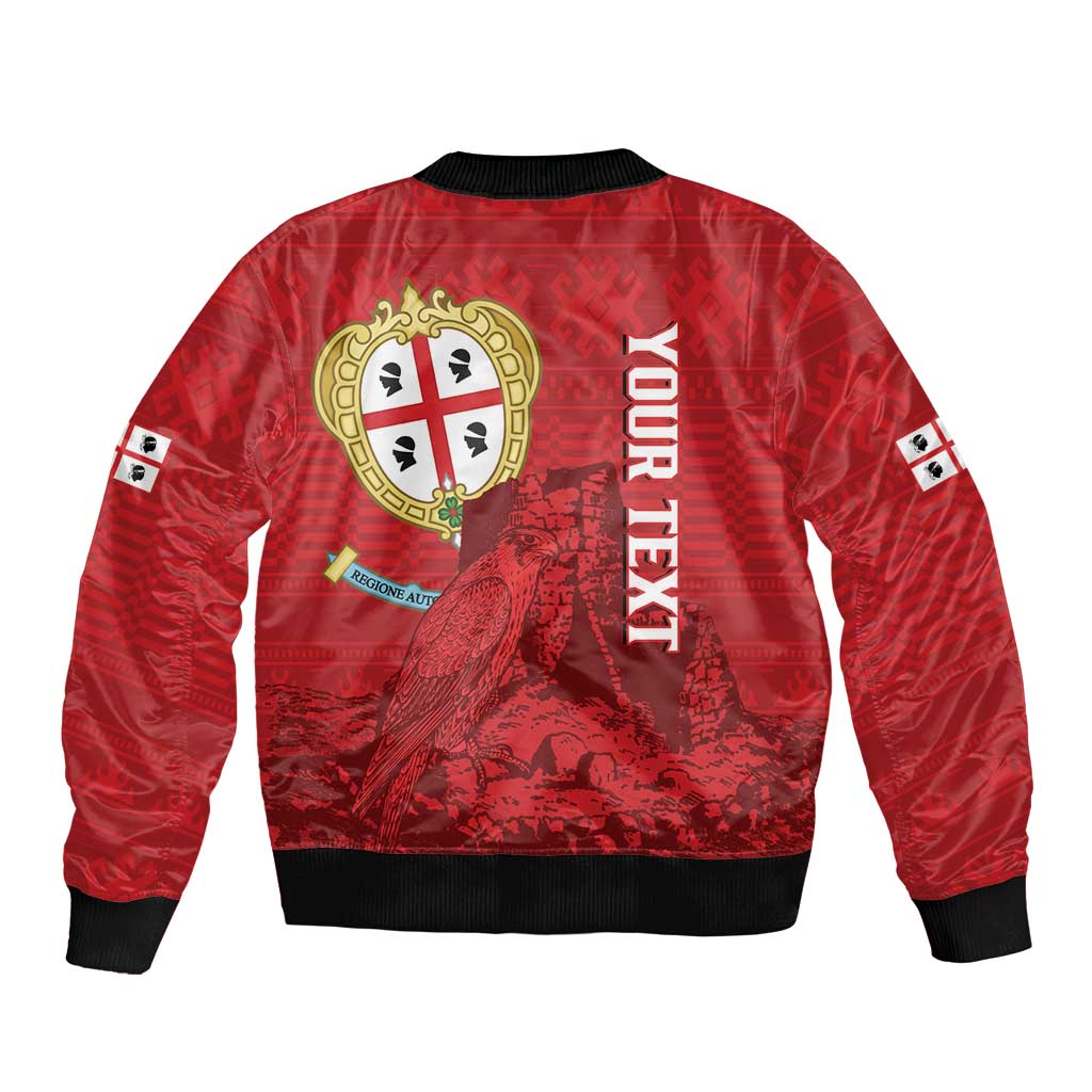Personalised Sardinia Italy Bomber Jacket Sardegna Nuraghe With Falcon