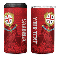 Personalised Sardinia Italy 4 in 1 Can Cooler Tumbler Sardegna Nuraghe With Falcon