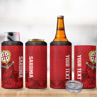 Personalised Sardinia Italy 4 in 1 Can Cooler Tumbler Sardegna Nuraghe With Falcon