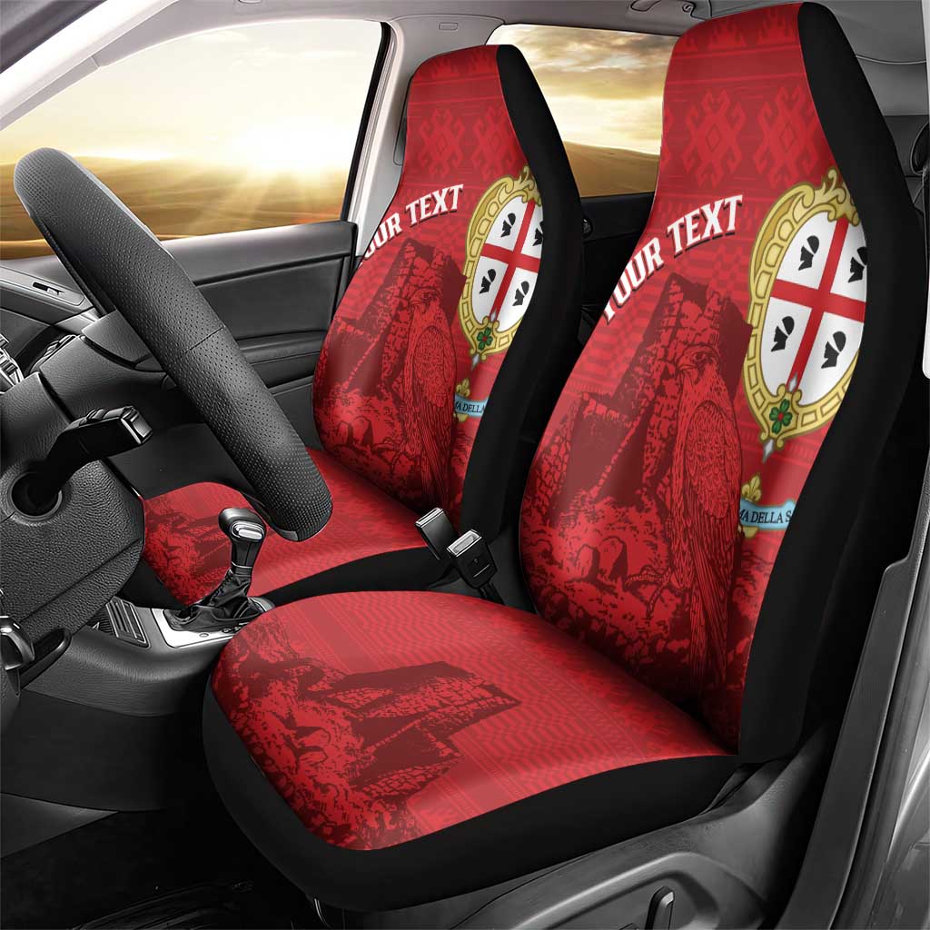 Personalised Sardinia Italy Car Seat Cover Sardegna Nuraghe With Falcon